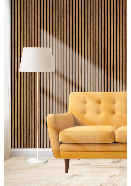 Mdf Ahşap Akustik Duvar Kaplama Lambri Paneli - 100 x 275 cm - Teak fiyatları