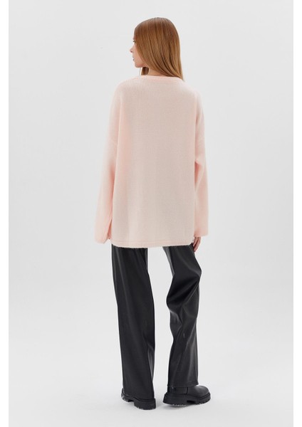 Oversize Triko Kazak Pudra indirimleri