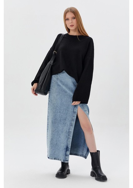 Oversize Triko Kazak Siyah