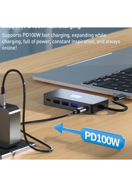 Powermaster PM-25078 7 In 1 Type-C Hub Type-C USB HDMI Çevirici Dönüştürücü Aparat
