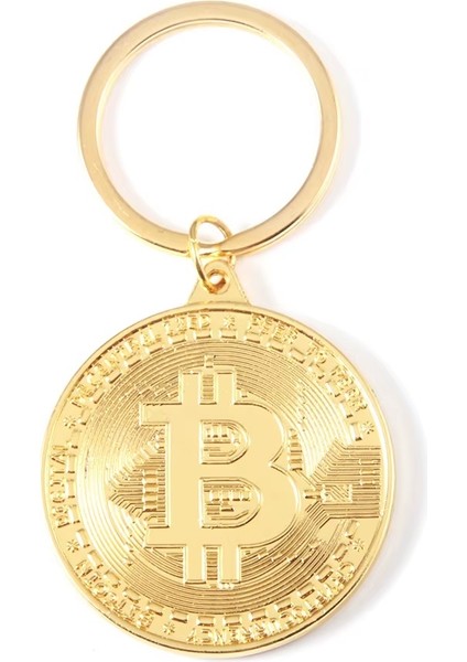 Bitcoin Logo Şeklinde Altın Renk 4 cm Anahtarlık modelleri