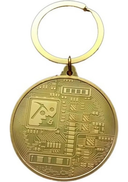 Bitcoin Logo Şeklinde Altın Renk 4 cm Anahtarlık fırsatları