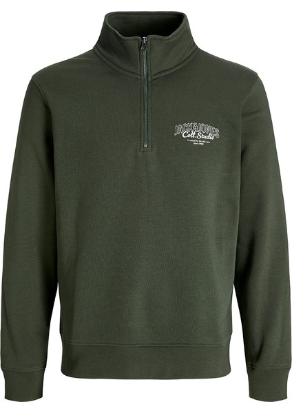 JJMAKOTO HALFZIP SWEAT Haki Erkek Sweatshirt