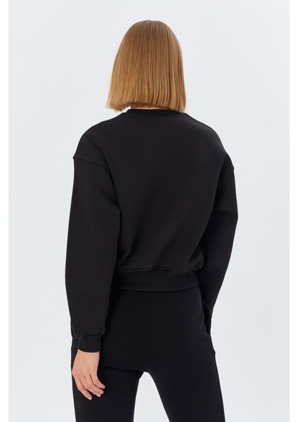 Şardonlu Sweatshirt Sıyah