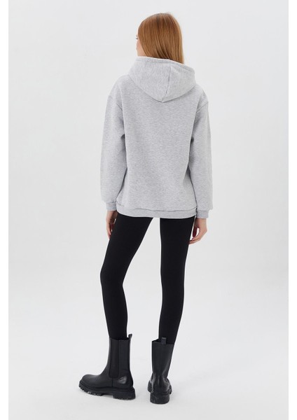 Kanguru Cepli Sweatshirt Kar Melanj