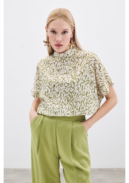 Yarasa Kol Desenli Bluz - Yağ Yeşili fiyatları