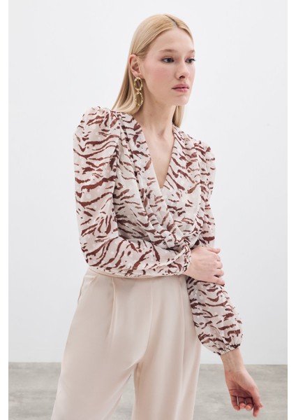 Puantiye Dokulu Bodysuit - Kahve modelleri