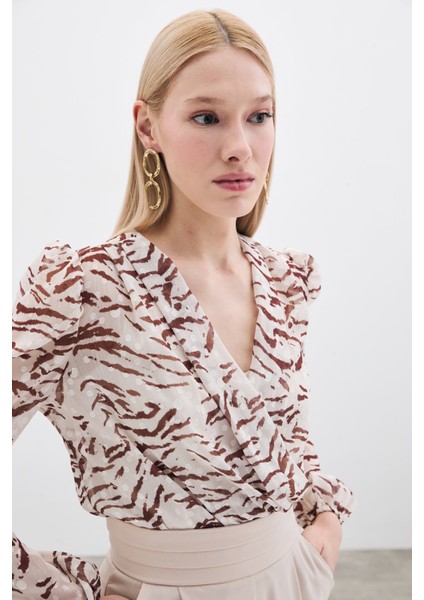 Puantiye Dokulu Bodysuit - Kahve fırsatları