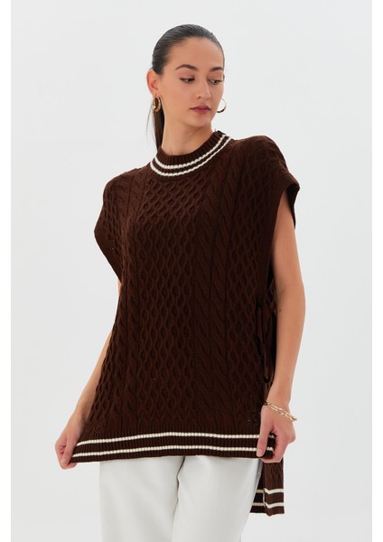 Iki Renkli Bağlamalı Süveter Kahve fiyatları