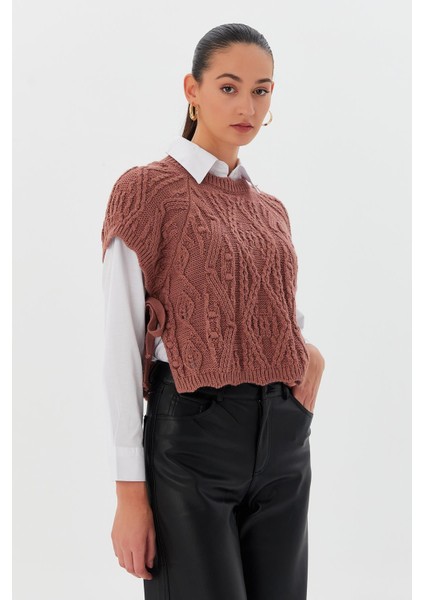 Yandan Bağlamalı Süveter Gul Kurusu fırsatları