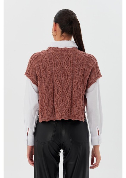 Yandan Bağlamalı Süveter Gul Kurusu indirimleri