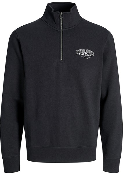 JJMAKOTO HALFZIP SWEAT Siyah Erkek Sweatshirt