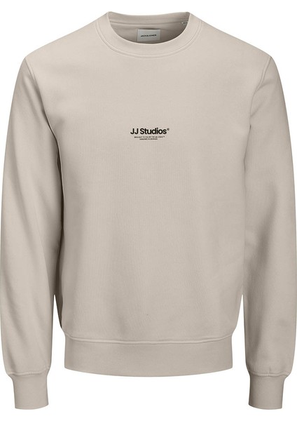 Jack&jones Soho Crew Neck Erkek Bej Yuvarlak Yaka Sweatshirt