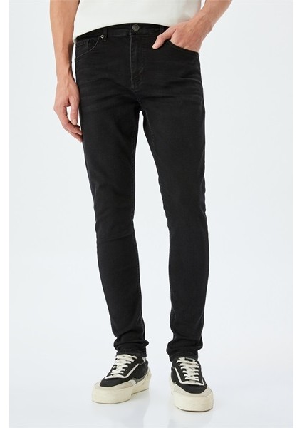 Justın Super Skinny Siyah Erkek Jean Pantolon 5SAM40044ID