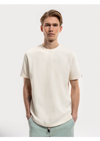 Regular Fit Ekru Erkek T-Shirt LF2034875