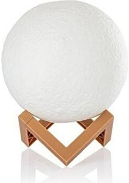 Dekoratif 3D Ay Görünümlü Gece Lambası Moonlight ve Stand 15 cm