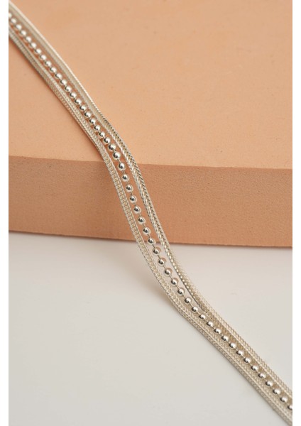 Hasır Elişi Tasarım Gümüş Bileklik 4425