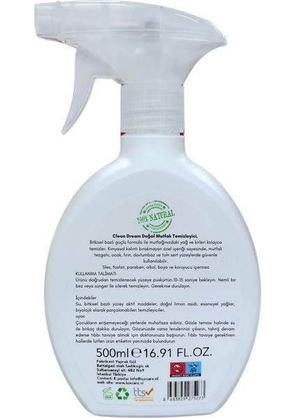 Sprey Mutfak Temizleyici- Naturel ve Vegan fiyatları
