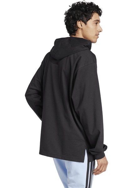 Bl Sj Erkek Siyah Kapüşonlu Sweatshirt
