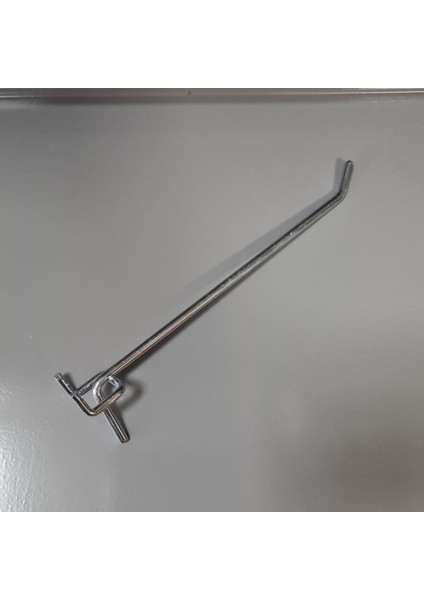 Delikli Perde Fon Kancası Pano Kancası Askı Kancası 25 x 4 cm Gümüş 100 Adet