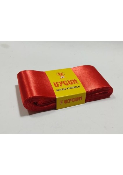 Uygun Geniş Enli Saten Kurdele 10 Metre Eni 5cm Parlak Kırmızı Göz Alıcı Kumaş