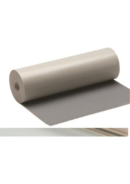 48 cm x 5 Metre - Açık Gri Kumaş Desenli - Suni Deri Çekmece Içi Kaydırmaz Halı , Raf Örtüsü
