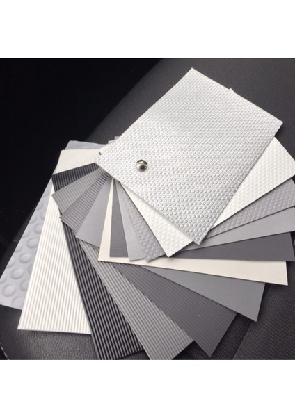 48 cm x 5 Metre - Açık Gri Kumaş Desenli - Suni Deri Çekmece Içi Kaydırmaz Halı , Raf Örtüsü