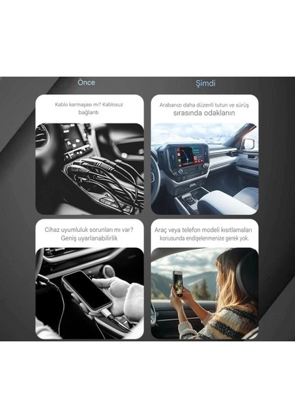 Carplay Bluetooth+Wifi Android +Apple İos Uyumlu Otomatik Tak ve Çalıştır Orijinal Carplay Minik Yeni Nesil Son Teknoloji