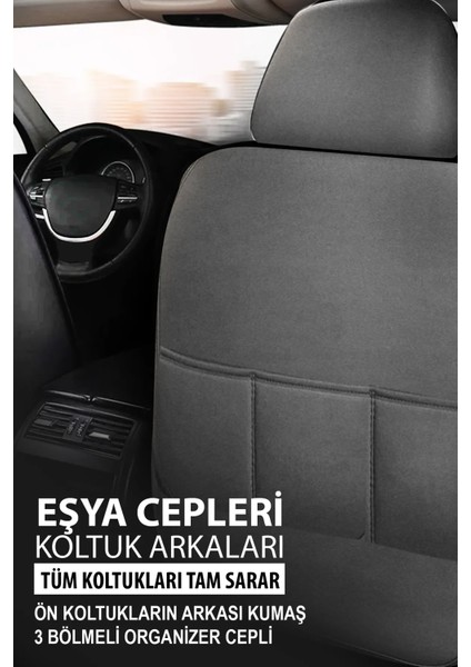 Jaguar Daimler Uyumlu Mocha Serisi 5 Koltuk Tam Set Oto Koltuk Kılıfı Füme