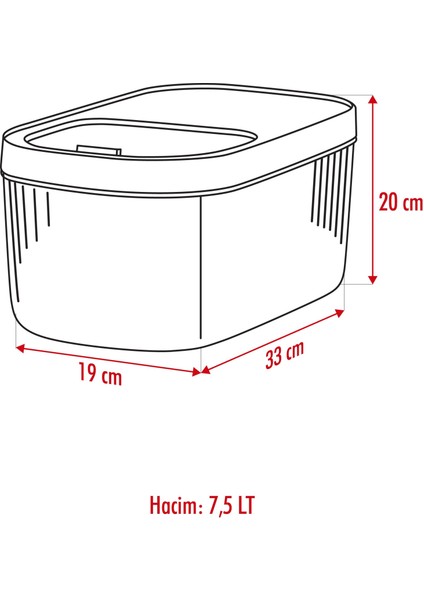 2'Li 7.5 Lt Multibox Kayar Kapaklı Saklama Kabı & Erzak Kabı & Toz Ve Tablet Deterjan Kutusu