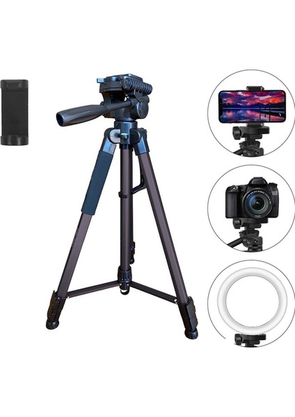 Tripod 170CM Profesyonel 3 Ayak Telefon Video Çekim Tripodu Uzun Boy Sabitleyici Tripod