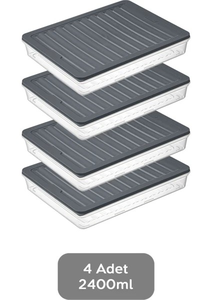 4'lü Set 2400 ml Buzdolabı Düzenleyici Buzluk ve Mikrodalga Saklama Kabı fırsatları