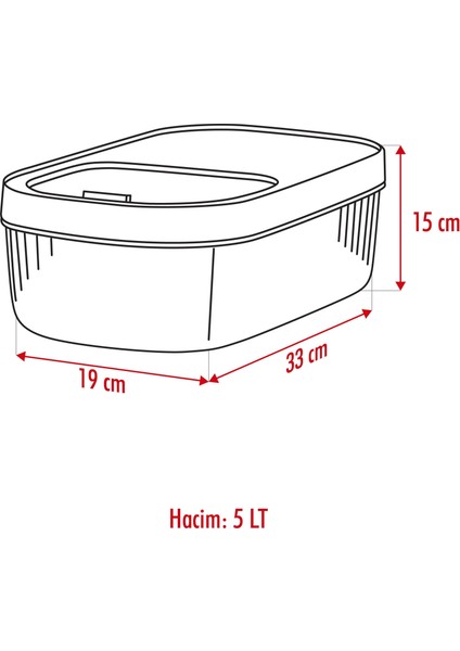 2'Li 5 Lt Multibox Kayar Kapaklı Saklama Kabı & Erzak Kabı & Toz Ve Tablet Deterjan Kutusu