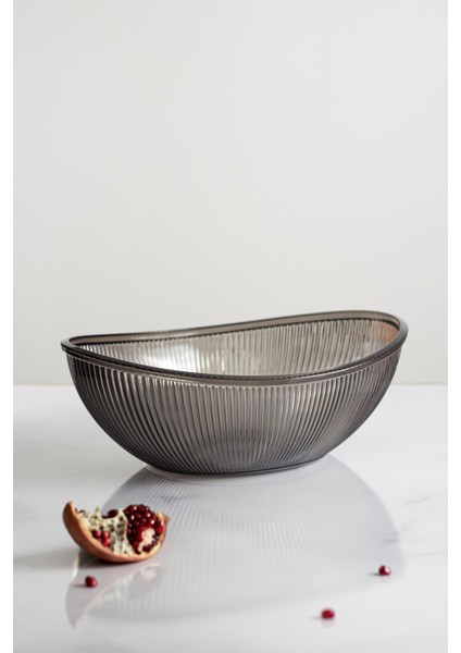 Akrilik Barok Füme Büyük Oval Meyve & Salata Kasesi & Karıştırma Kabı / 3,3 Lt (Cam Değildir) fırsatları