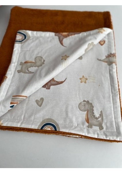 Dinozor Poplin Kiremit/taba Welsoft Battaniye fiyatları