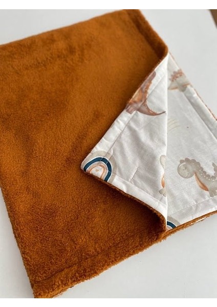 Dinozor Poplin Kiremit/taba Welsoft Battaniye fırsatları