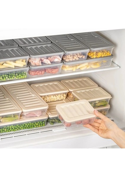 Buzdolabı Mikrodalga Saklama Kabı 4'lü Antrasit-Beyaz 4 x 1170 ml