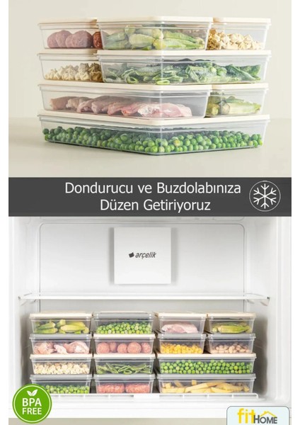 3 'lü Buzdolabı Düzenleyici Difriz-Mikrodalga Uyumlu Saklama Kabı Antrasit 3 x 2400 ml indirimleri