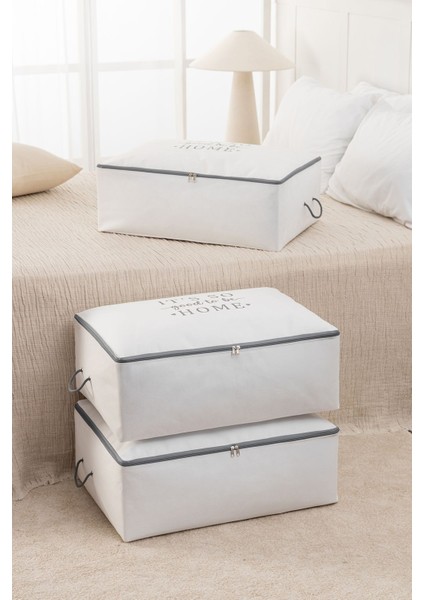 3 Adet Baskılı Büyük Boy Baza Altı Yastık Yorgan Kazak Hurcu 62 x 46 x 22