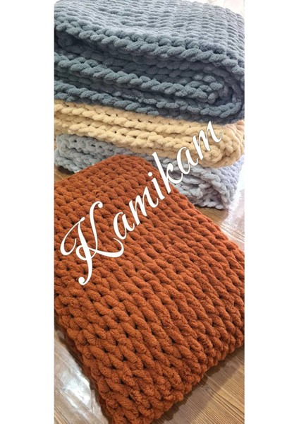 Pelüş, Kadife, Yumuşacık Alize El Örgülü 100 x 150 Tv Sevgilize Özel Sevgililergüne Özel