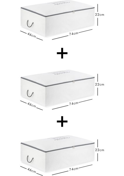 3 Adet Baskılı Mega Boy Baza Altı Yastık Yorgan Kazak Hurcu 74 x 46 x 22 indirimleri