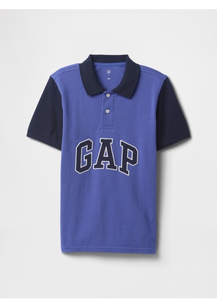 Erkek Çocuk Mavi Gap Logo Colorblock Pique Polo Yaka T-Shirt fırsatları