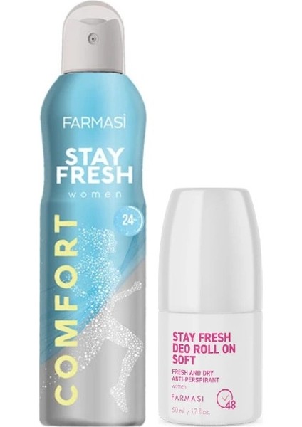 Stay Fresh Comfort Kadın Deodorant 150 ml + Antı-Perspırant Soft Deo Kadın Roll On 50 ml