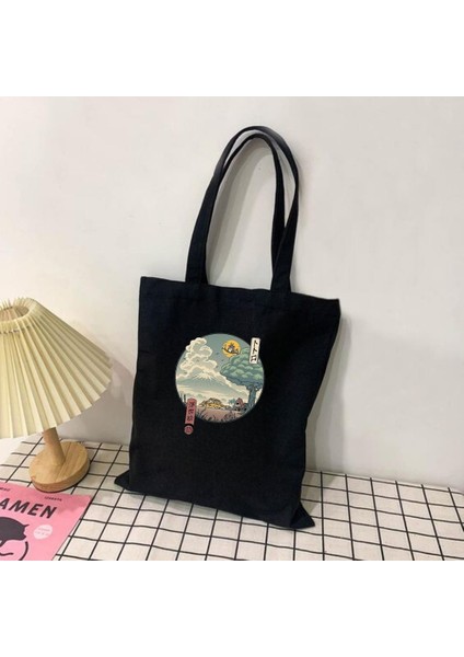 Totoro Siyah Bez Çanta