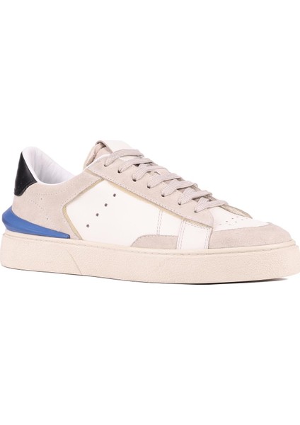 - Bej Süet, Beyaz Deri Bağcıklı Erkek Sneaker 666-23