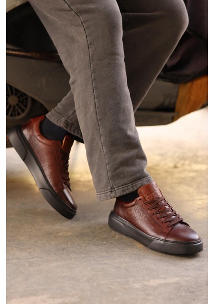 - Kahverengi Hakiki Deri Bağcıklı Erkek Sneaker 800-2501 modelleri