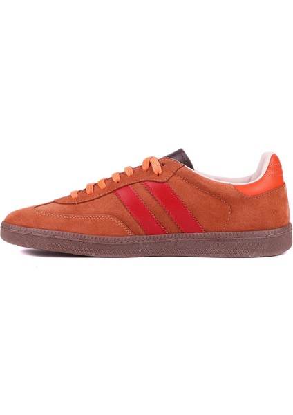 - Kiremit Rengi Süet Bağcıklı Erkek Sneaker 666-1077