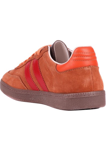 - Kiremit Rengi Süet Bağcıklı Erkek Sneaker 666-1077