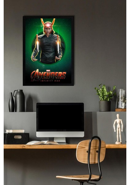 Loki Çerçeveli Tablo - Marvel Avengers Film Posteri Tablo fiyatları