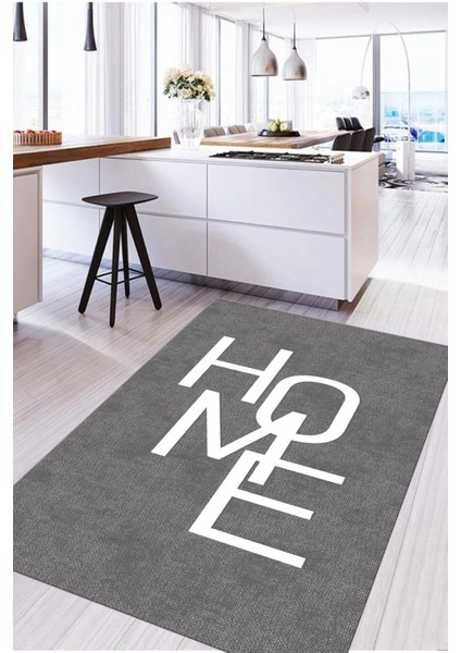 Dijital Baskılı Modern Home Yazılı Yıkanabilir Kaymaz Yolluk Salon Mutfak Halısı, Mutfak-71-Açıkgri,